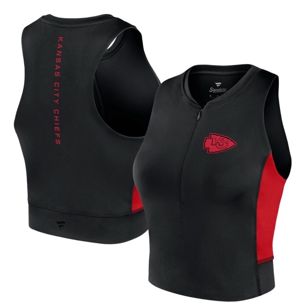 Kansas City Fanatics Black and Red Women's Top Small